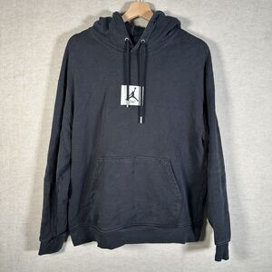 Air Jordan 1 3 4 Essentials Flight Hoodie Fleece Men's L Black White DQ7338-010